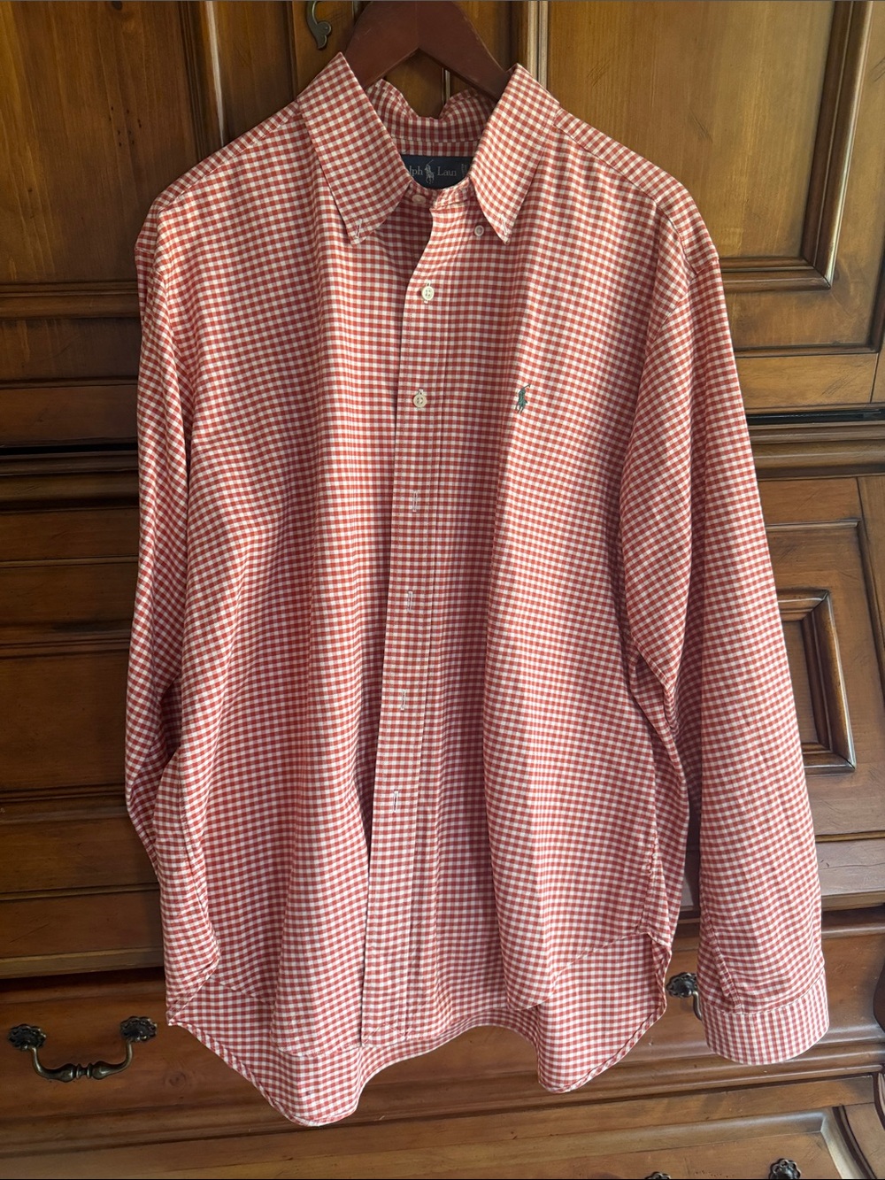 Polo by Ralph Lauren Burnt Orange  Gingham Button-Down Shirt